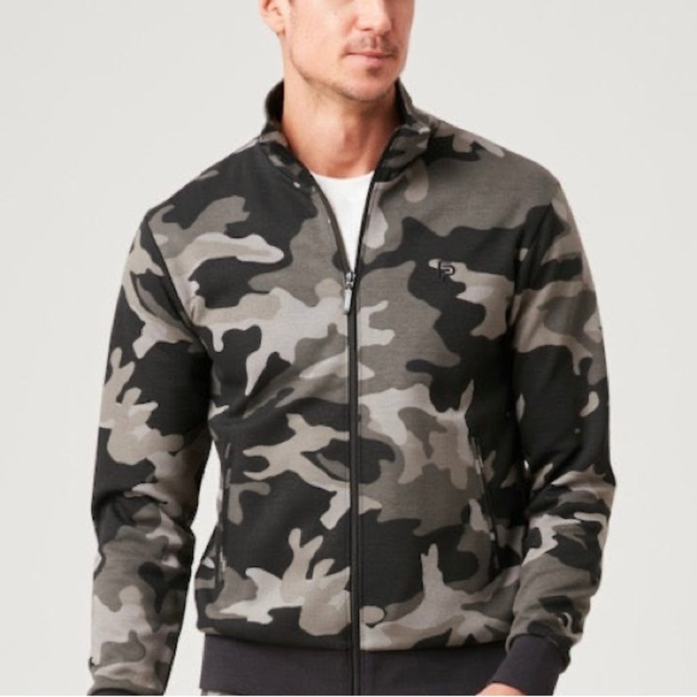 NWT Flint Park Men's Court Jacket in Black Camo Medium Casual Active